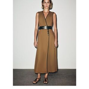 NWT🔥LINEN BELTED MIDI